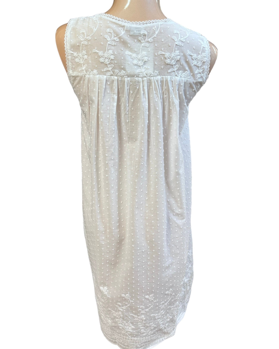 Sleeveless Cotton Nightgown Cherry Blossom Boutique